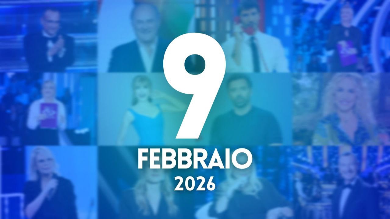 ascolti tv notizie 9 febbraio 2026