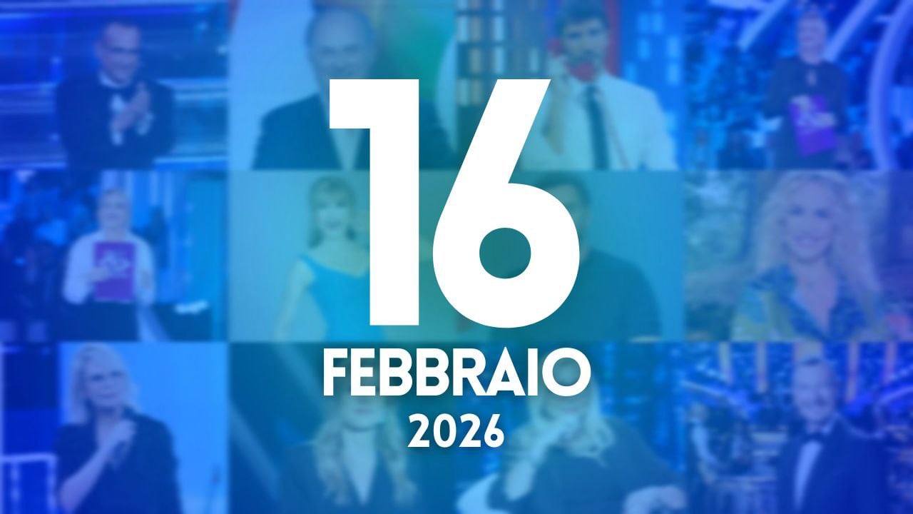 ascolti tv notizie 16 febbraio 2026