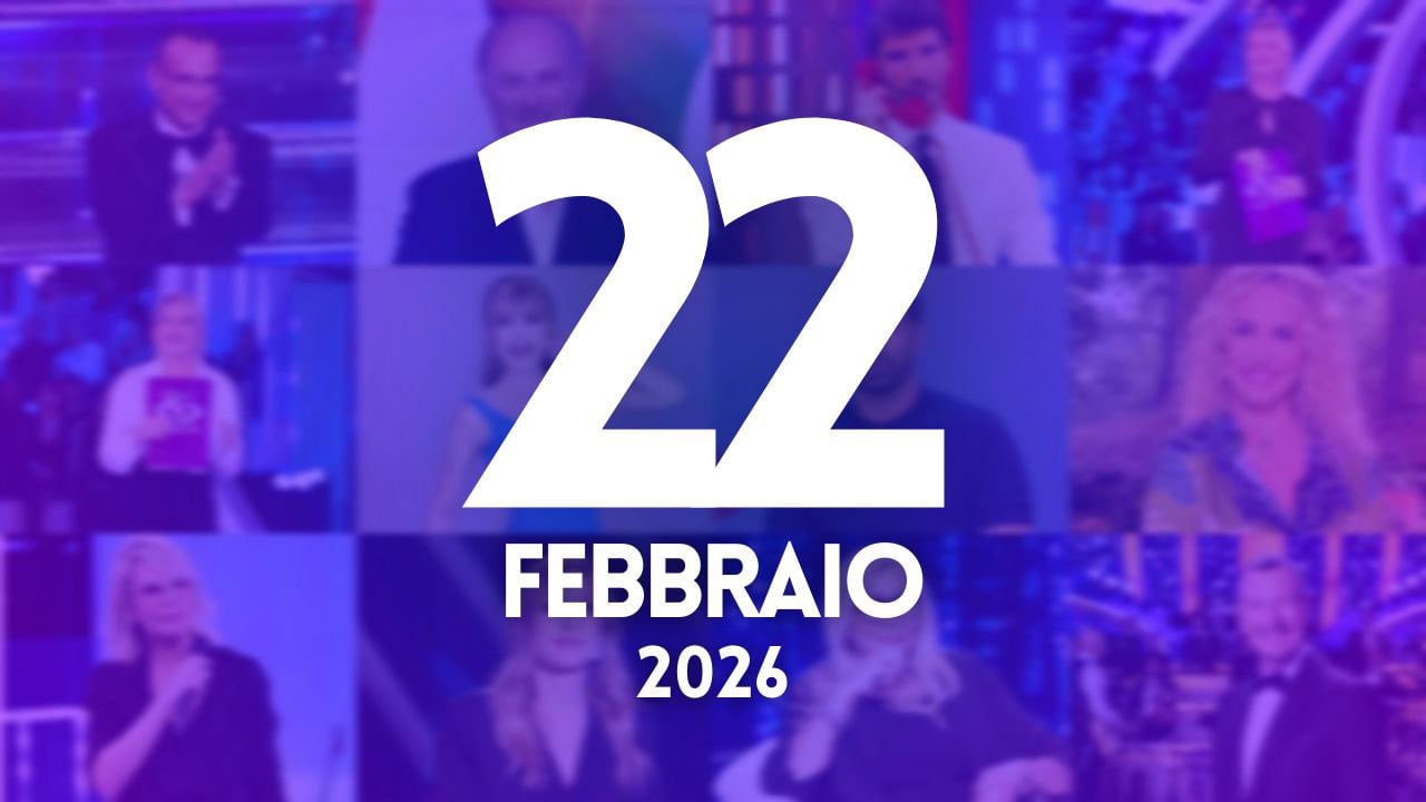 ascolti tv notizie 22 febbraio 2026